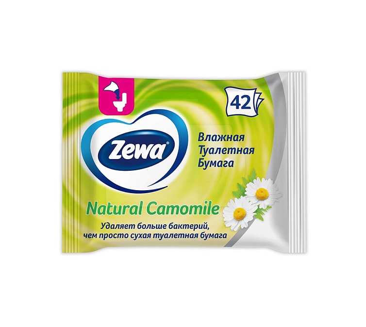 Влажная бумага Zewa Natural Camomile 42шт
