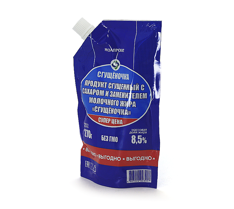 Молоко сгущенное 270г дой-пак