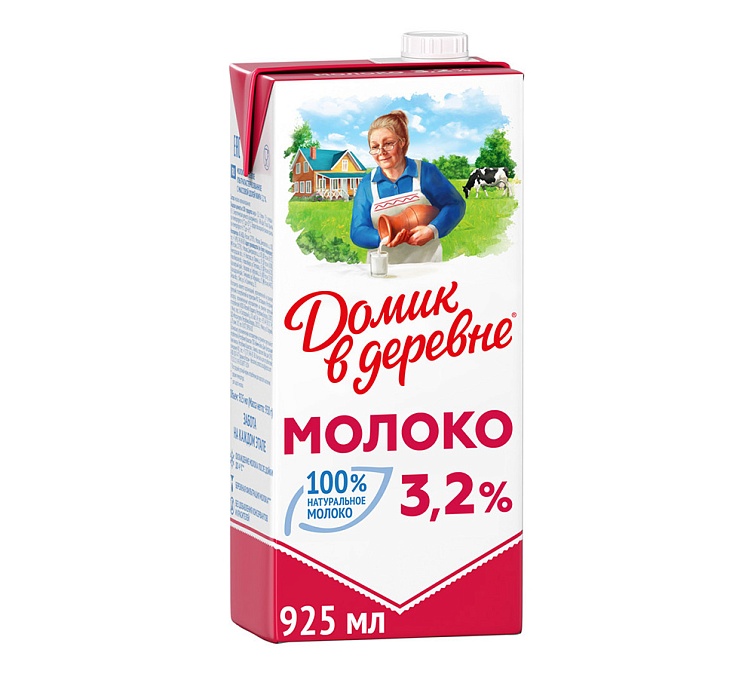 Молоко 3,2% 950мл Домик в деревне