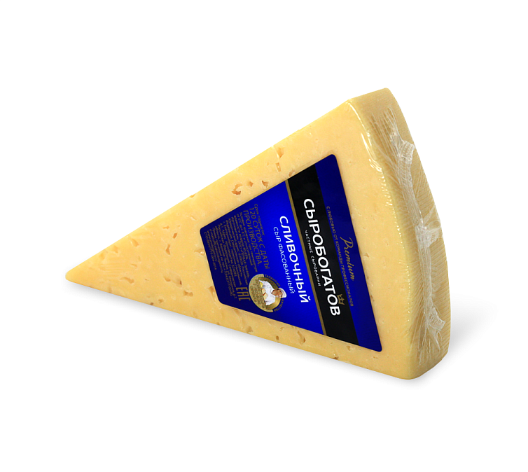 Сыр твердый 50% 200г Сливочный Сыробогатов