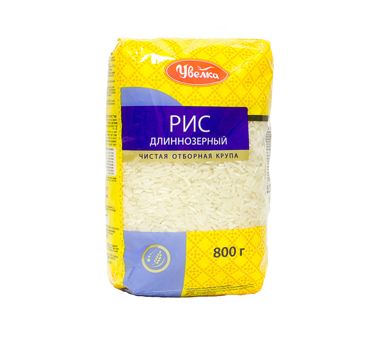 Рис длиннозерный 800г Увелка шлиф