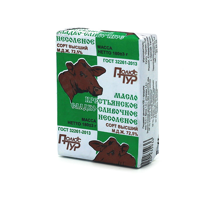 Масло 72,5% 180г ПолюсТур Крестьянское