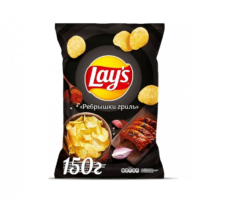 Чипсы 150г Lays Ребрышки Гриль Чипсы 150г Lays Ребрышки Гриль