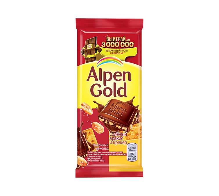 Шоколад 85г Альпен Голд арахис и крекер