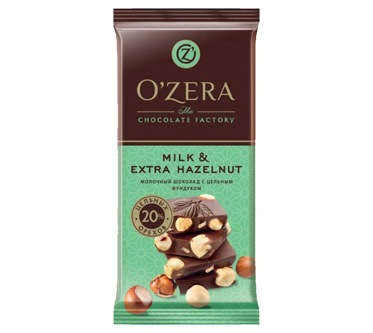 Шоколад 90г OZera Milk & Extra Hazelnut 