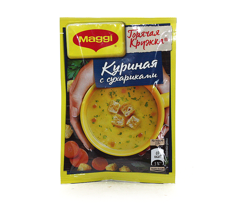 Магги Горячая Кружка Куриная с сухариками 19г