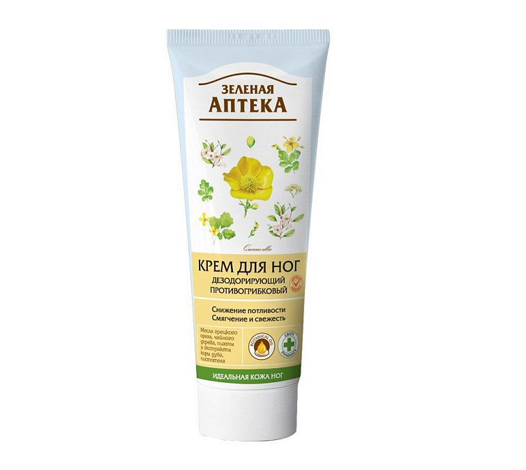 Крем для ног 75мл Зеленая Аптека дезодор