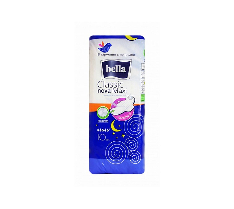 Прокладки 9шт Bella Classic Nova maxi 5 капель