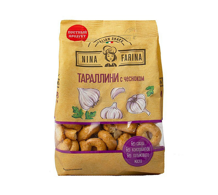 Сушки 180г Nina Farina с чесноком