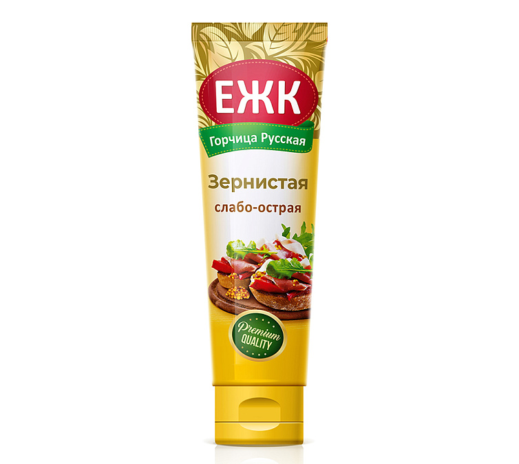 Горчица 130г ЕЖК Русская Зернистая Горчица 130г ЕЖК Русская Зернистая