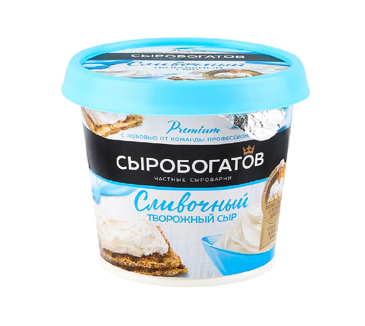 Сыр творожный 55% 140г Сыробогатов Сливочный