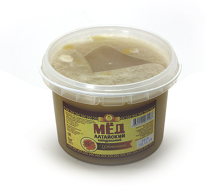 Мед натуральный 1кг цветочный пластик