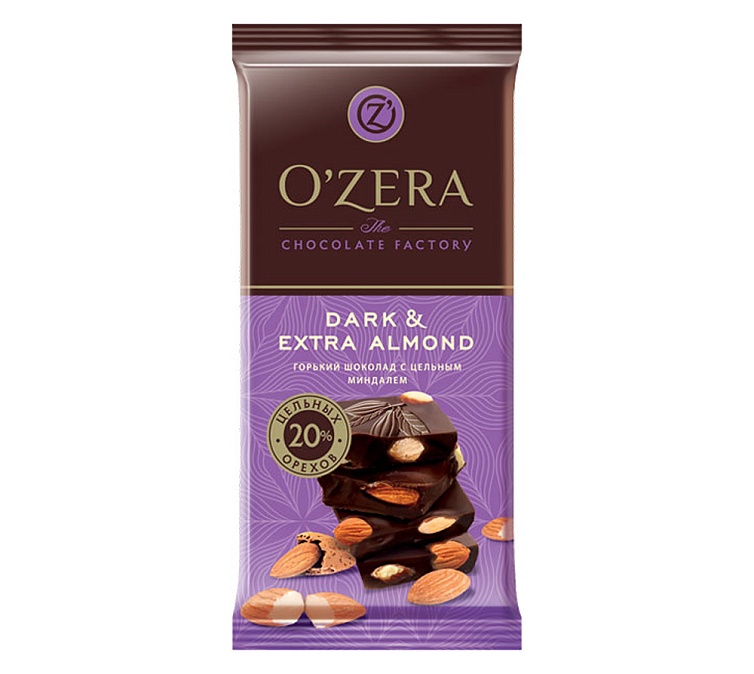 Шоколад 90г OZera Dark & Extra Almond