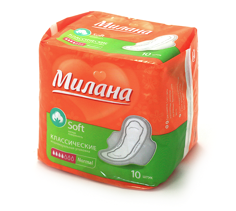 Прокладки 15шт Милана Classic Normal Soft 4 капли Прокладки 15шт Милана Classic Normal Soft 4 капли
