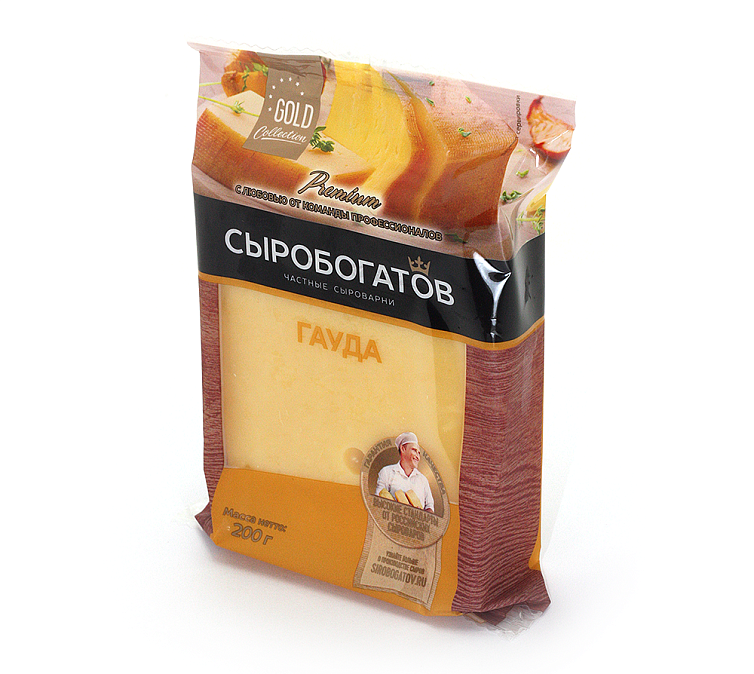 Сыр твердый 45% 180г Гауда Сыробогатов