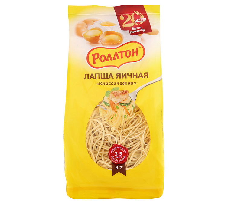 Лапша 400г яичная Роллтон Классическая