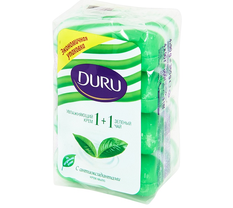Мыло туалетное 4х90г DURU 1+1 Зеленый чай