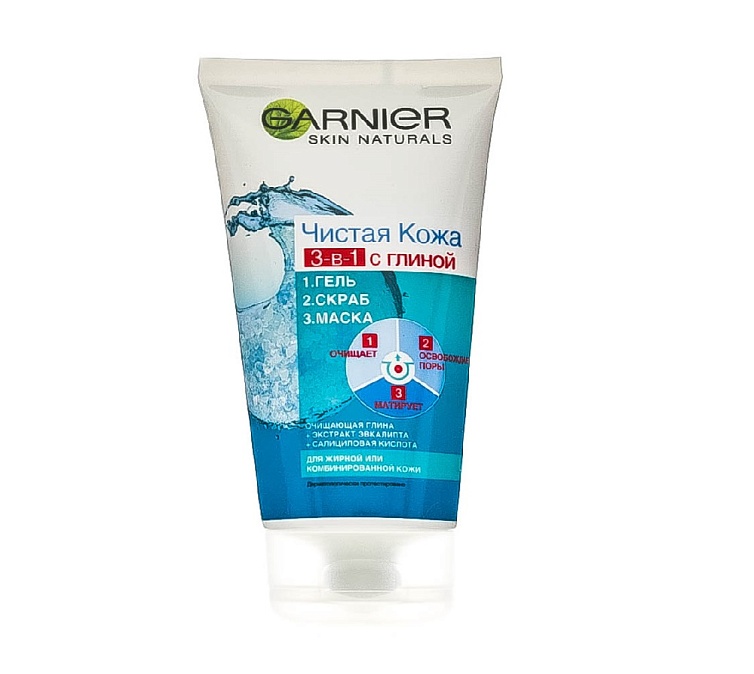 Гель для умывания 150мл Garnier Чистая кожа 3в1 Гель для умывания 150мл Garnier Чистая кожа 3в1