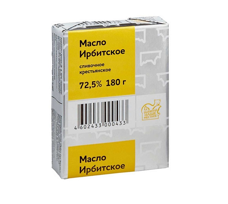Масло сливочное 72,5% 180г Ирбит Масло сливочное 72,5% 180г Ирбит