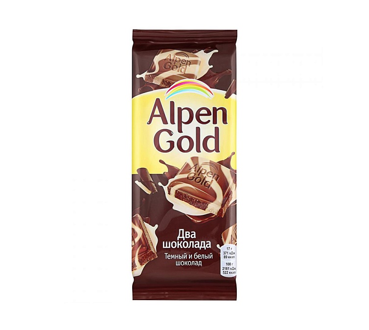 Шоколад 85г Альпен Голд два шоколад